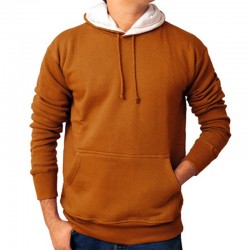 Brown Winter Fashion Plain Fleece Kangaroo Hoodie